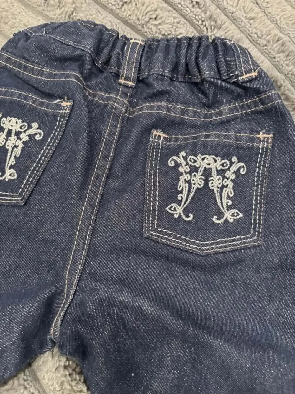 Wrangler Premium Baby Girls Jeans 18 Months Dark Wash Sparkle Metallic adjustabl